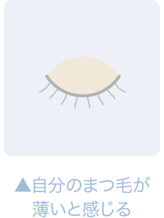 自分のまつ毛が薄いと感じる